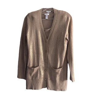 Holiday Women's Gold Cardigan Sweater set
